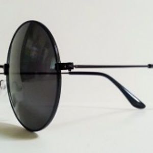 John Lennon Sunglasses Round Shades Black Frame